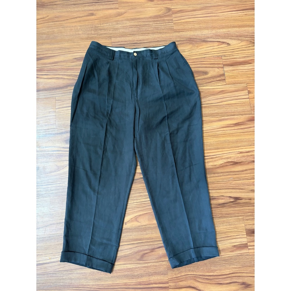 Men's vintage Saks Fifth Avenue Folio Collection pleated cuffed pants 90's silk